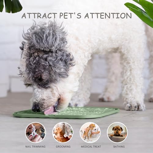Image of ChefAide 2 Pack Lick Mat for Dogs,Cats,Upgraded 8.5x8.5 inches Licking Mats with Suction Cups,Slow Feeder Licking Pad for Anxiety Relief and Boredom Reducer,Suitable for Dog Training Set 3