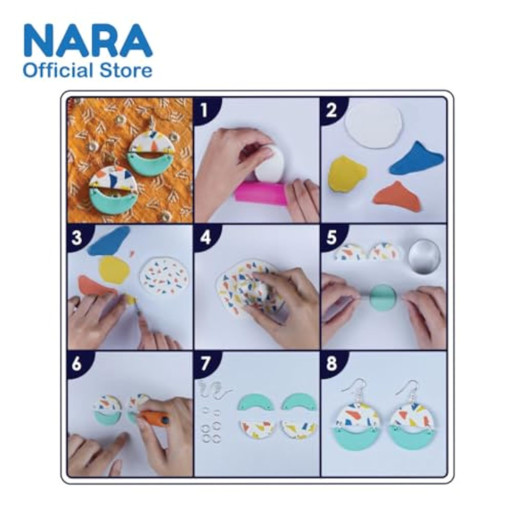 Nara Polymer Clay 55 Grams in Cream Colour, 2 Packs