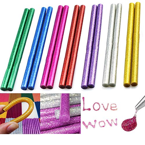 Preisvergleich Produktbild Xinlie Standard Klebesticks farbige Klebesticks Pigment bar Heißkleber für Heißklebepistolen Ø11 mm 14 stück farbige Klebesticks Heißkleber Klebestifte in 7 verschiede Farben 11mm x200mm