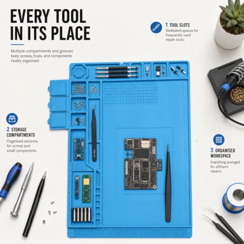 Image of 60W Adjustable Temperature Soldering Iron Kit (Soldering Mat)