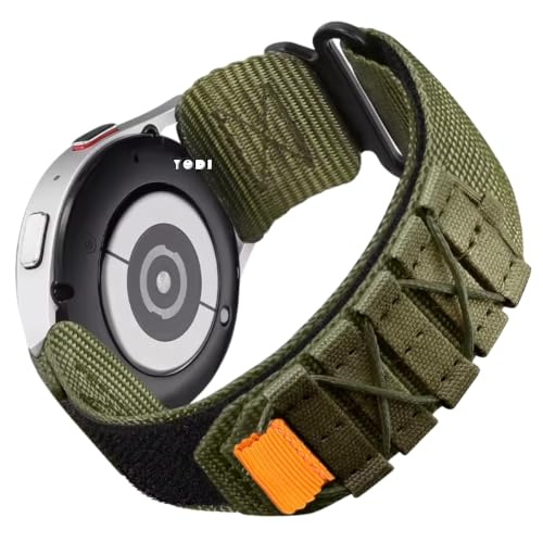Image of YODI 22mm Strap Band Compatible with Noise Colorfit Pro 6 Max /Halo 1.43, Samsung Galaxy Watch 3 (45mm) / Watch (46mm) Smartwatch Only, Nylon Sturdy Classic Straps (Rugged-Green)