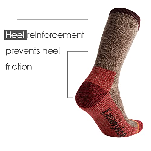 KAVANYISO Men's Merino Wool Hiking Socks Breathable Athletic Crew Thicken(1Pairs Brown10-13) — view 3