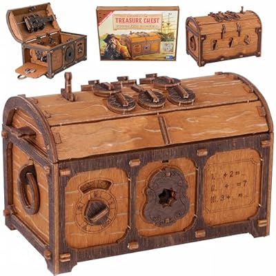 WOODEN.CITY - Treasure Chest - Caja de Rompecabezas 3D de Madera - Escape Room en una Caja - Caja Secreta y Misteriosa - Regalo Original para Adultos y Niños | Ya disponible en tu tienda friki favorita! En mundofriki.es!
