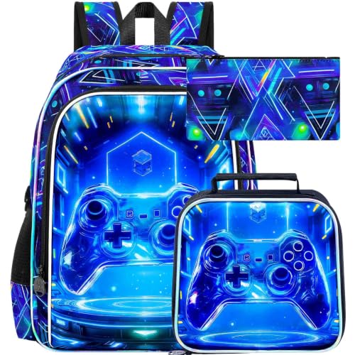 Image of UFNDC 3PCS Boys Backpack,16 inchKids Dinosaur Bookbag with Lunch Box, School Bag for Elementary Toddler