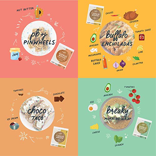Angelic Bakehouse Garden Wraps / Tortillas Variety Pack – Vibrant Beet, Spring Kale & Spinach, Turmeric Sweet Potato – 9 Ounce, Pack of 3 – Sprouted Whole Grain – Vegan, Kosher and Non-GMO (18 Wraps)