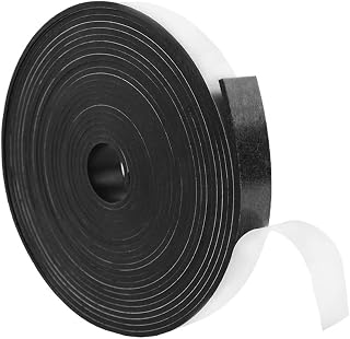 DEVNOL Neoprene Solid Rubber Strips with Adhesive Backing 1/8 (.125)" Thick X 1" Wide X 25'Long Grade 65A for Gasket, Surface Protection, Sealing