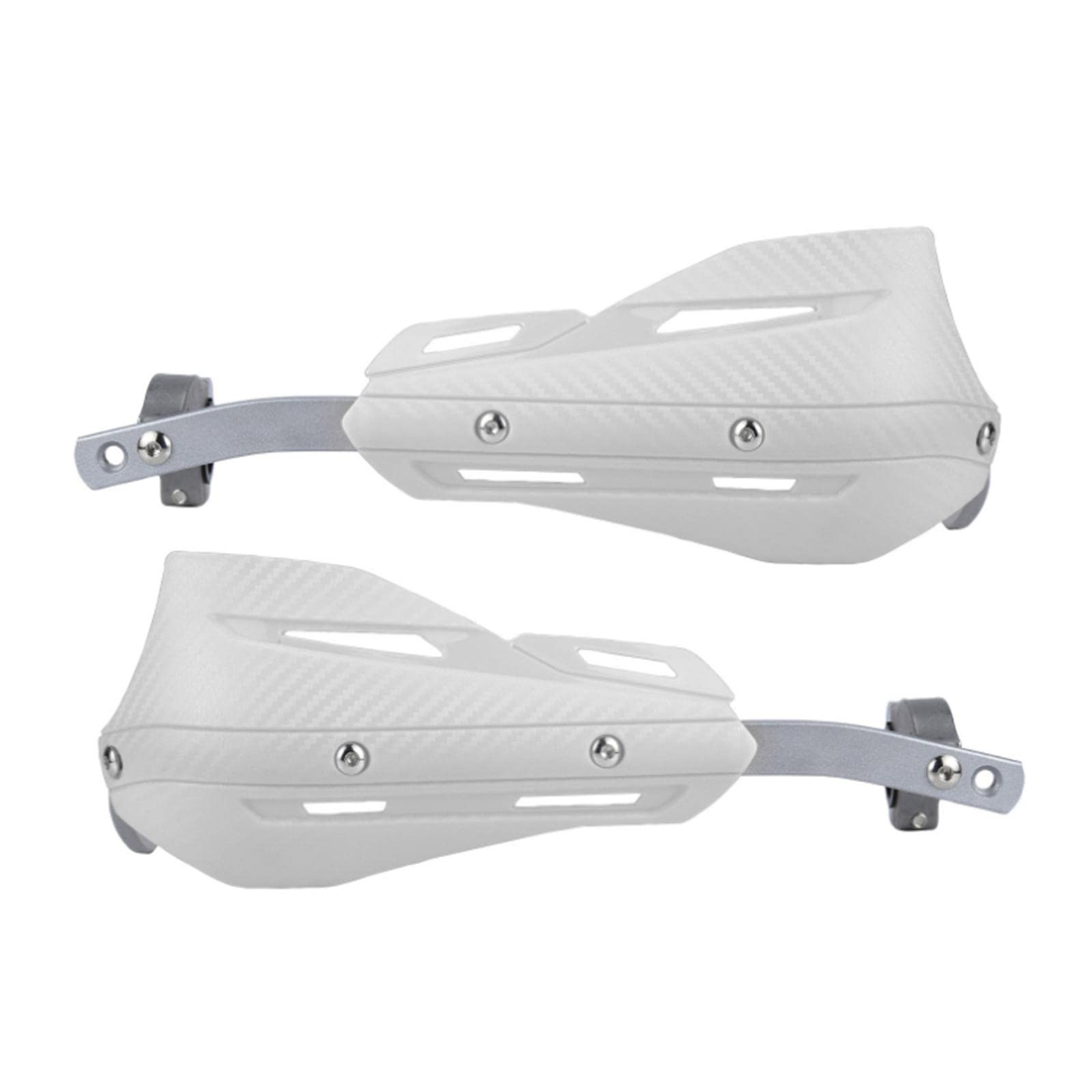 Qianly 2 Pièces Protège-Mains Poignées Garde-Vent Déflecteurs Plastique Solide avec Accessoires Montage pour Scooter VTT Adapté à la Sécurité, Blanc