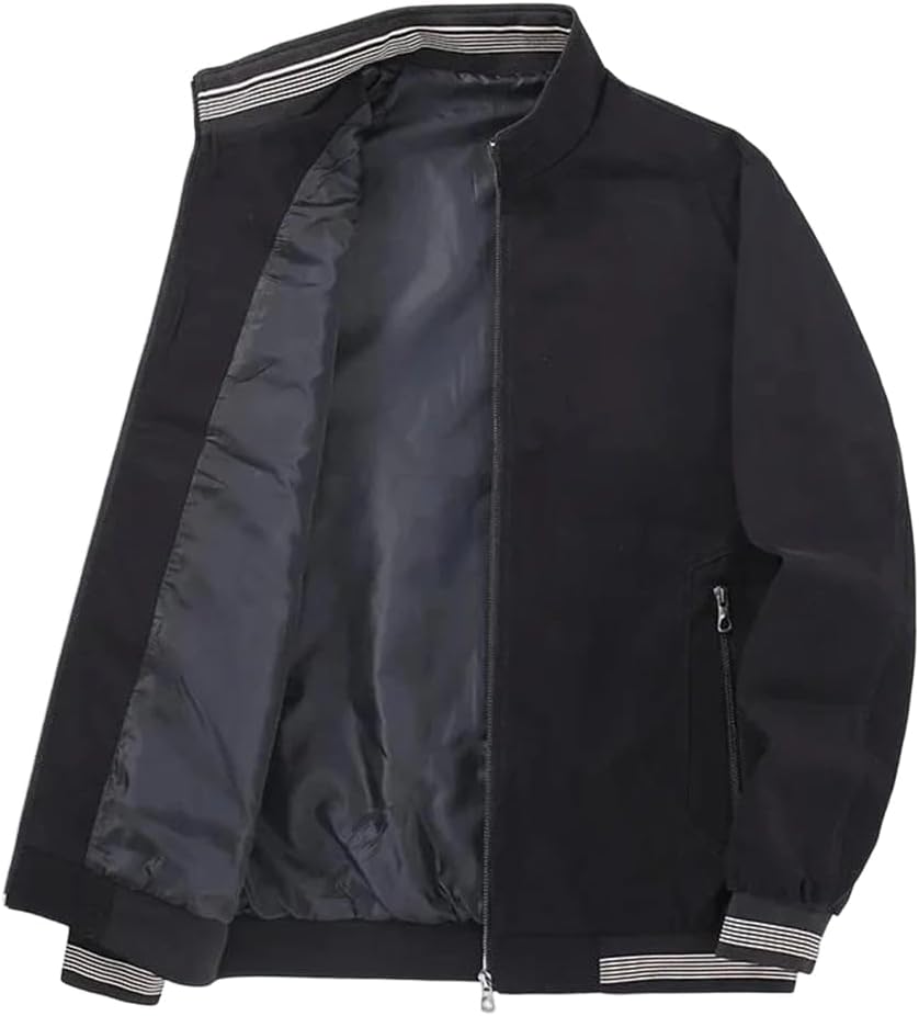 Men's Spring And Autumn Period Jacket Thickened Washed Cotton Fleece Casual Business Stand Collar Coat