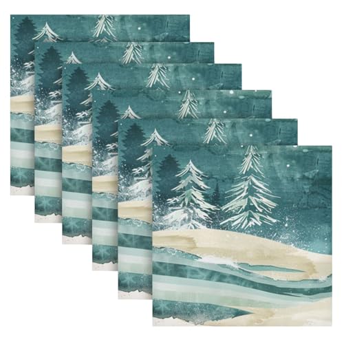 Servilletas de Tela Invierno Multicolor Pack 6 20x20 in miniatura 2