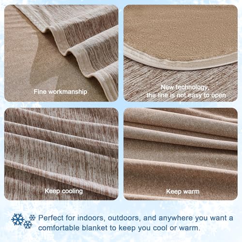 Image of CHOSHOME Cooling Blanket for Hot Sleepers Lightweight Summer Cold Thin Blankets for Sleeping, Hot Flashes Night Sweats, Soft Blanket for Bed, King Size, Brown
