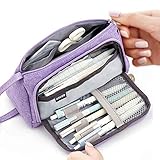 lila leinen servietten Größe: 20 * 11 * 9 cm Shager - 1pcs Federmäppchen Lila/Blau Groß/Federtasche Mädchen Teenager 3 Fach Purple, Große Kapazität Briefpapier Pouch Stifteetui Mäppchen Baumwolle und Leinen, 20 * 11 * 9 cm (Lila)