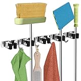 Kozci Mop and Broom Holder Wall Mount, Non-Slip Broom Organizer Wall Mount Self Adhesive Broom Hange