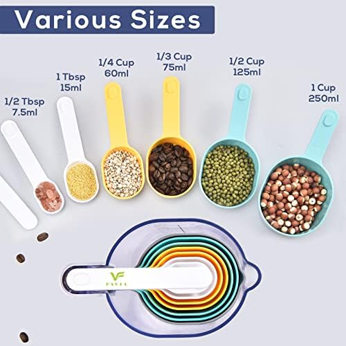FAVIA Measuring Cups and Spoons Set Plastic Measuring Jug for Baking 1L Transparent Mixing Jug with Handle for Cooking 1000ML