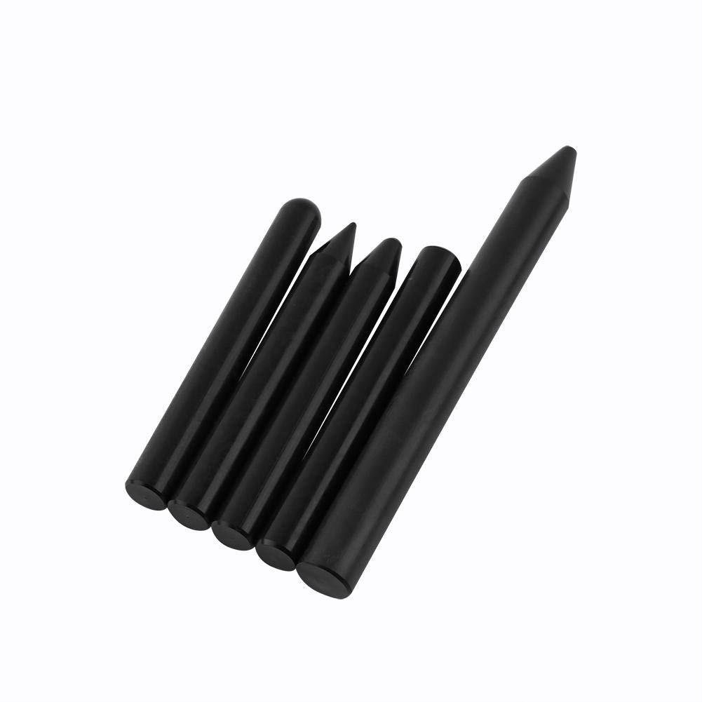 Qiilu 5pcs Professionale Tap Down Pen Paintless Grandine Removal Dent Repair Tools Nylon nero bianco