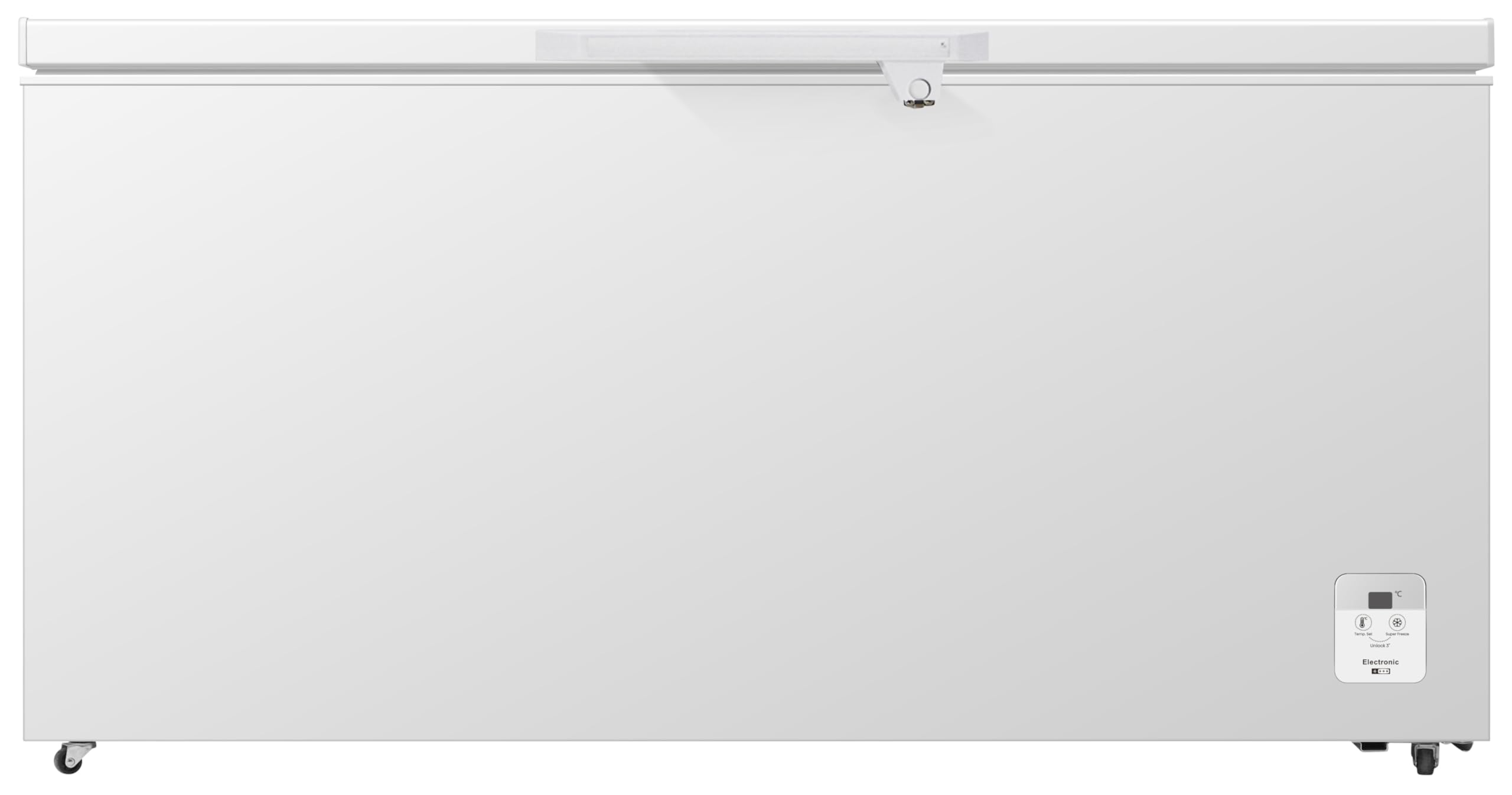 SCHOEPF – GT500S Gefriertruhe 500 L – Weiß – 84,70 x 164,60 x 71,70 cm – Schnellgefrieren - 40 dB – 295 kWh/Jahr – LED-Beleuchtung – Freistehend - Türschloss