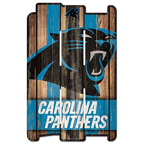 NFL Carolina Panthers Wood Fence Sign, Black