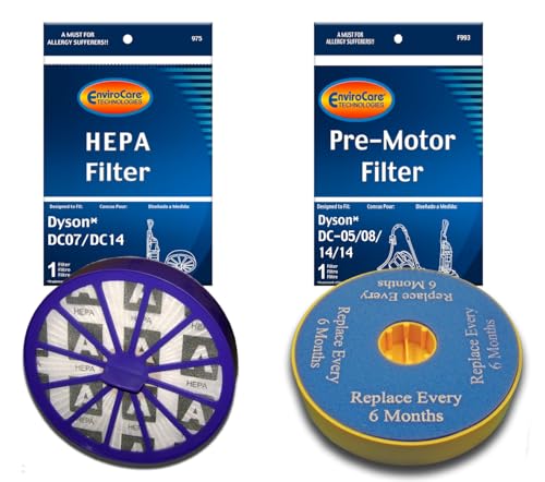 EnviroCare Premium Replacement Vacuum Cleaner Filters made to fit Dyson DC14 Upright Vacuums, Pre & Post Filter Set 2 Filters