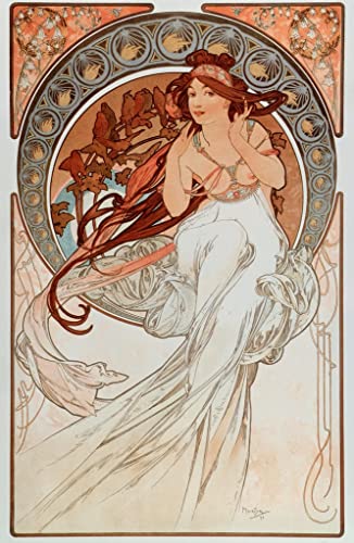 Poster Mucha Poésie toile 50x70cm idée cadeau art nouveau