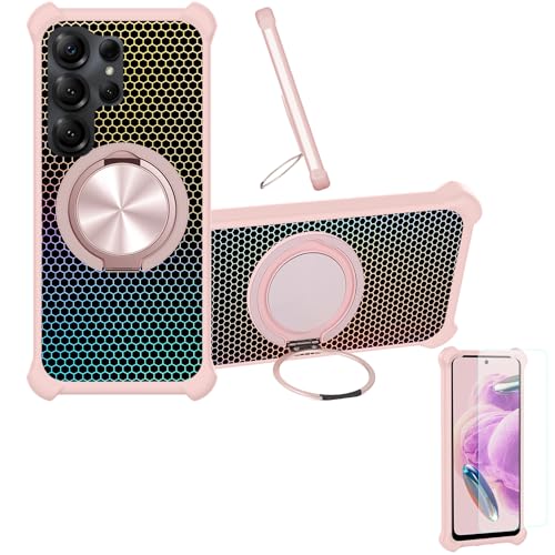 �Ή� Doogee Note 56x Pro �P�[�X Phone Case [1�� 9H+�d�x���� �K���X�t�B����][360°��]���X�^���h�A�}�O�l�b�g��]CX-08-FEN