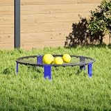 GeenYuu Roundnet Set mit 3 Bällen und Pumpe, Ø90x20 cm, robustes Sportspielzeug für Garten und Strand, vielseitiges Ballspiel für Kinder und Erwachsene, fördert Koordination und Bewegung