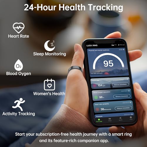 Image of Smart Ring Health Tracker, Smart Ring for Women, Health Ring with Heart Rate, and Sleep Monitoring, Waterproof Fitness Ring with Long Battery Life (Bright Silver, 10)