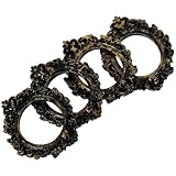 MUELODSIC Mini Marcos de Fotos Vintage de Resina 4 Unidades Tamaño Pequeño Ovalado Color Dorado Antiguo Decoración Creativa para Pared y Escritorio Accesorios DIY para Fotografía y