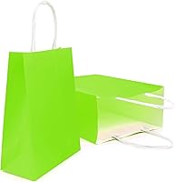 Vista 10 de YADIAN 12 bolsas de regalo de papel kraft con asa, bolsas de regalo azules de tamaño pequeño para Halloween, Navidad, cumpleaños, bodas