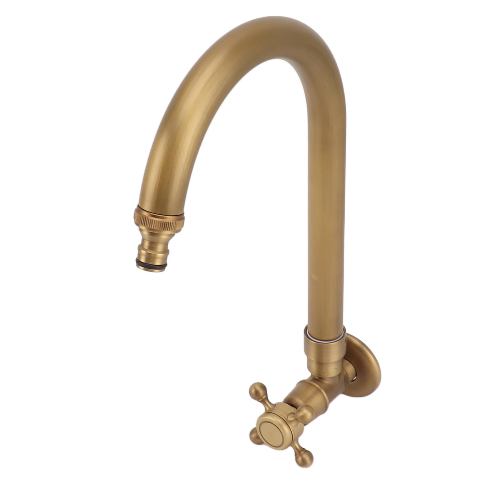Grifo para Exterior de Jardín, Grifo de Agua Fría de Montaje en Pared Antiguo, Prevención de Grietas por Heladas, Grifo de Agua Fría Individual con Rotación de 360 ​​Grados para