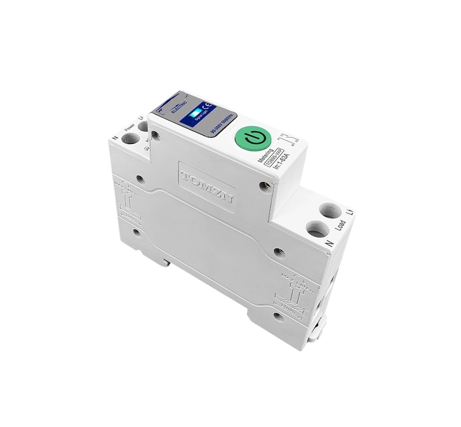 GVBAEPIEO 63A 1P+N Smart Switch Energy Meter KWh Metering Monitoring Circuit Breaker Timer Relay(TOB9S-VAP VA protect)