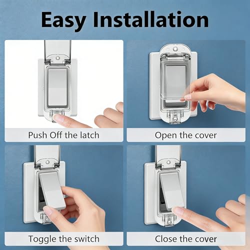Image of ZEFTV 2 Pack Light Switch Guard Cover Child Safe Wall Switch Cover Guard for Rocker Light Switches Electrical Outlet Receptacle Covers Guard