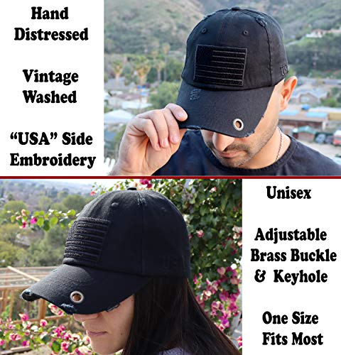 Image of Antourage American Flag Unisex Baseball Hat for Men and Women | USA Flag Mesh Snapback Flat Visor Cap + 2 Patriotic Patches