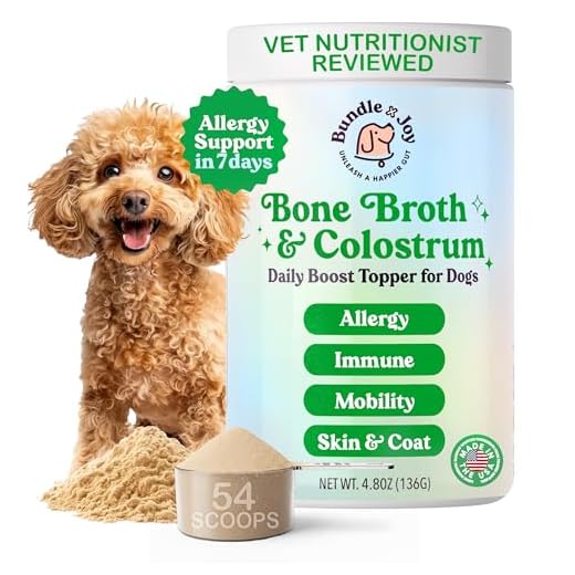 Bundle x Joy Beef Bone Broth Powder for Dogs Daily Boost Powder with Colostrum for Dogs Immune Support & Allergy Relief, 4.8 oz, 54 Servings - Dog Supplements Made in USA