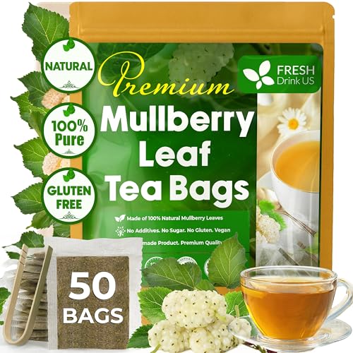 FreshDrinkUS Mulberry Leaf Tea Bags, 50, Natural, Vegan