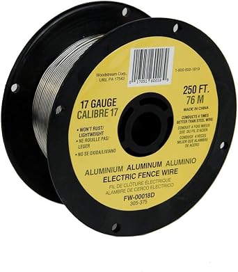 Zareba Fi-Shock 17 Gauge Aluminum Wire for Electric Fencing - 250 ft Spool - FW-00018D - Highly Conductive Aluminum Wire for Electric Fences - Rust Proof & Lightweight,Pack of 8