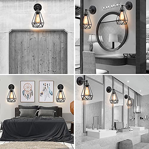 Aplique de iluminación Edison E27 antiguo industrial con farolillo ajustable de pared 4