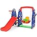 Costzon Toddler Climber and Swing Set, 4 in 1 Climber Slide Playset w/Basketball Hoop, Toss, Easy Climb Stairs, Kids Playset for Both Indoors & Backyard