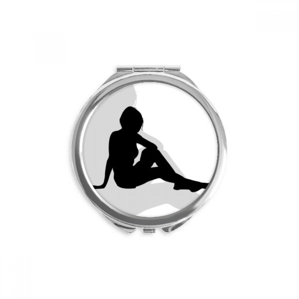 Miroir de maquillage de poche élégant avec silhouette ronde et finition soignée