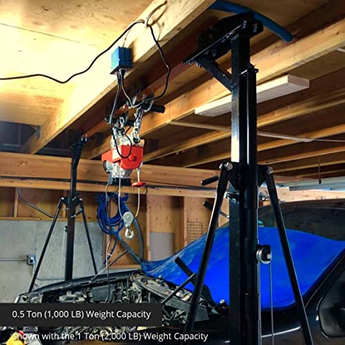 Titan Attachments 0.5 Ton Telescoping Gantry Crane, Portable Shop Lift Hoist, Frame Only, Rated 1,000 Lb #TOP3