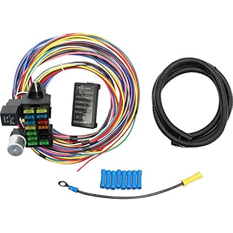 Universal 12 Circuit Wiring Wires Harness Fit for Muscle Car Hot Rod Street Rod XL Wires Cover