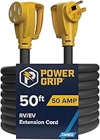 Vista 12 de Cable de alimentación eléctrica, de Camco, 55191, 25 pulgadas, de PowerGrip, con mango, 50 amperios