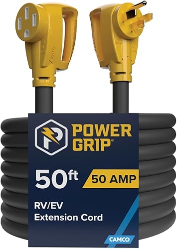 Miniatura 20 de Cable de alimentación eléctrica, de Camco, 55191, 25 pulgadas, de PowerGrip, con mango, 50 amperios