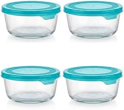 Glass Storage Bowls with Airtight Lids | 250 ml Mixing & Serving Bowls for Kitchen | Microwave & Freezer Safe | Set of 4