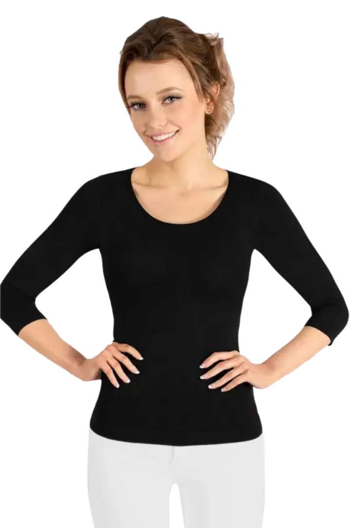 palomi Cotton Hoisery 3/4th Sleeves Round Neck Slim Fit Solid Tshirt Top for Women and Girls-picture-12