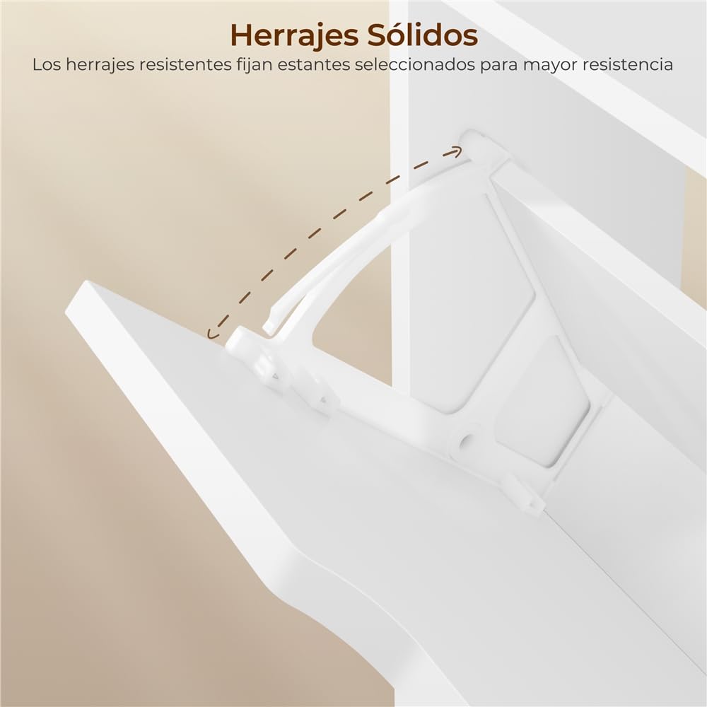 Yaheetech Zapatero Estrecho Mueble Entrada Recibidor con 4 Puertas y 2 Compartimento Abierto Zapatero Moderno Autoportante Armario de Madera Pasillo 100x17x108 cm Blanco