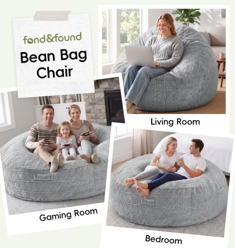 Image of Oversized Bean Bag Chair 6FT Adult Bean Bag with Washable Cover, Grey