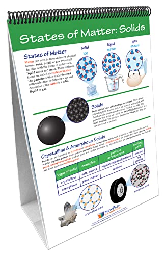 Image of NewPath Learning Properties & States of Matter Laminated, Double-Sided inchWrite-On /Wipe-Off inch Flip Chart - Set of 10, 12 inch x 18 inch Charts (34-6921)