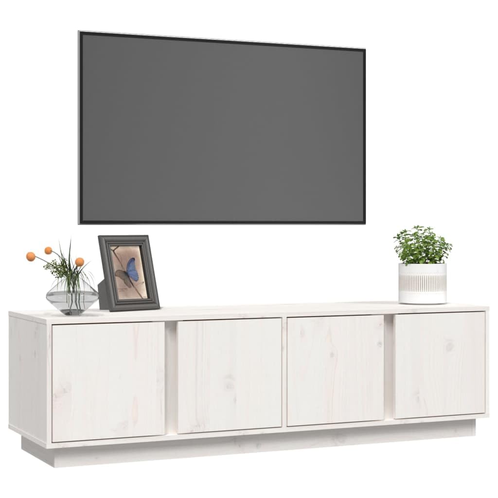 Mobile libreria e porta tv Mobile camera Mobile Porta TV Bianco 140x40x40 cm in Legno Massello di Pino