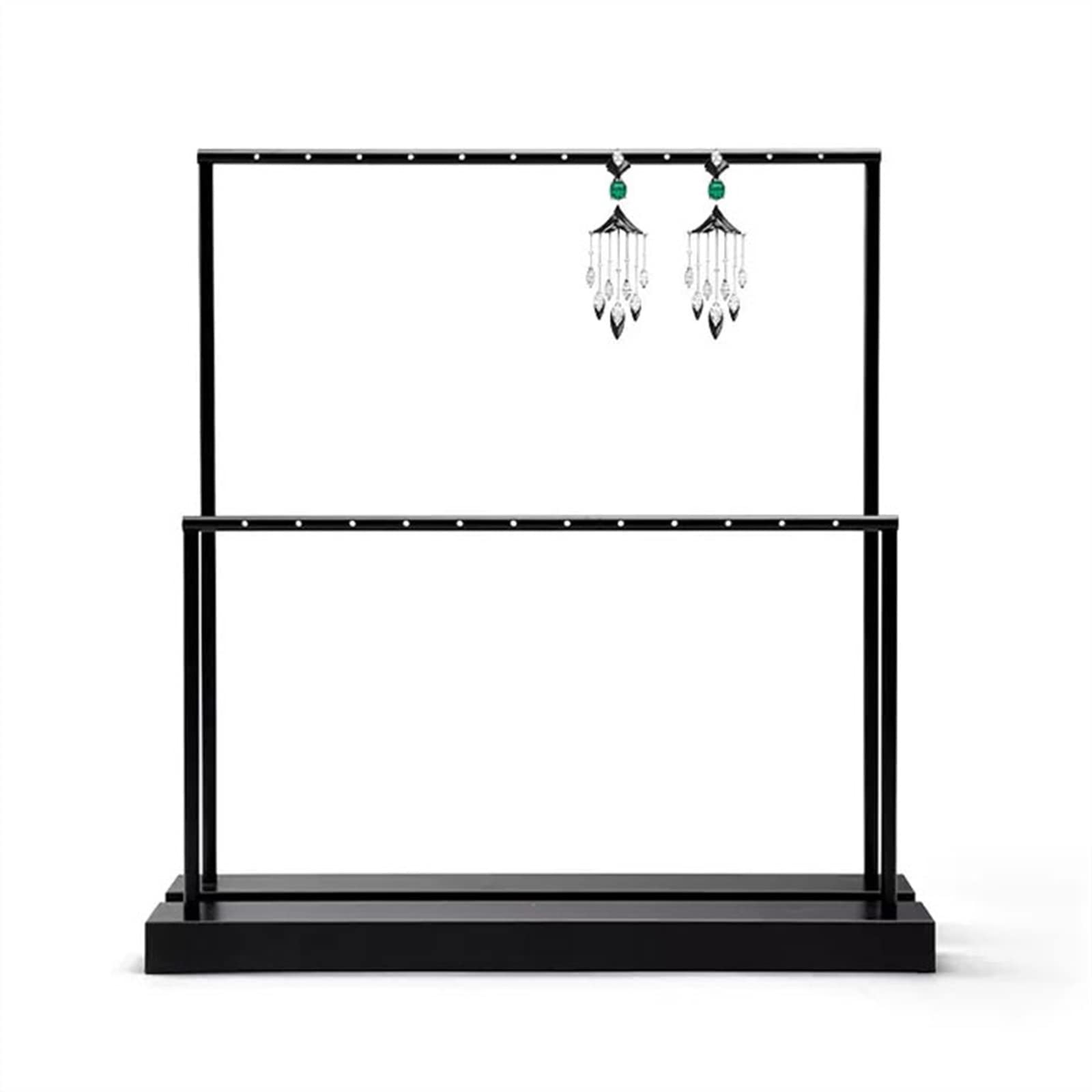 J9V4G6S3B5 Jewellery Storage Earring Organizer Jewelry Display Stand, Metal Holder, Necklace Storage for Ring,Earrings,Ear Stud,Bracelets (Black)(Large)