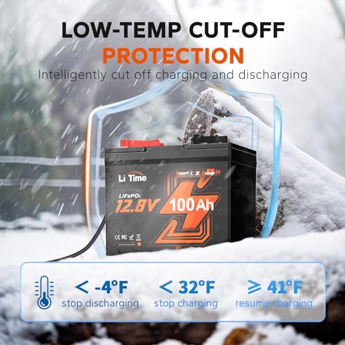 Litime 12V 100AH GROUP 24 BLUETOOTH Lifepo4 Battery, Deep Cycle Lithium Battery, Built-In 100A Bms With Low-Temp Protection, Max. 15000 Cycles, Perfect For Rv thumb #3