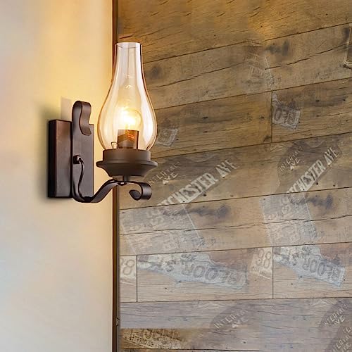 Rustic-Wall-Sconces-Sets-of-2-Black-Hardwired-Farmhouse-Wall-Sconce-Indoor-Retro-Wall-Lamps-with-Amber-Glass-Vintage-Bedside-Sconces-Wall-Lighting-Lantern-for-Living-Room-Bathroom Rustic Wall Sconces Sets of 2 Black Hardwired Farmhouse Wall Sconce Indoor Retro Wall Lamps with Amber Glass Vintage Bedside Sconces Wall Lighting Lantern for Living Room Bathroom